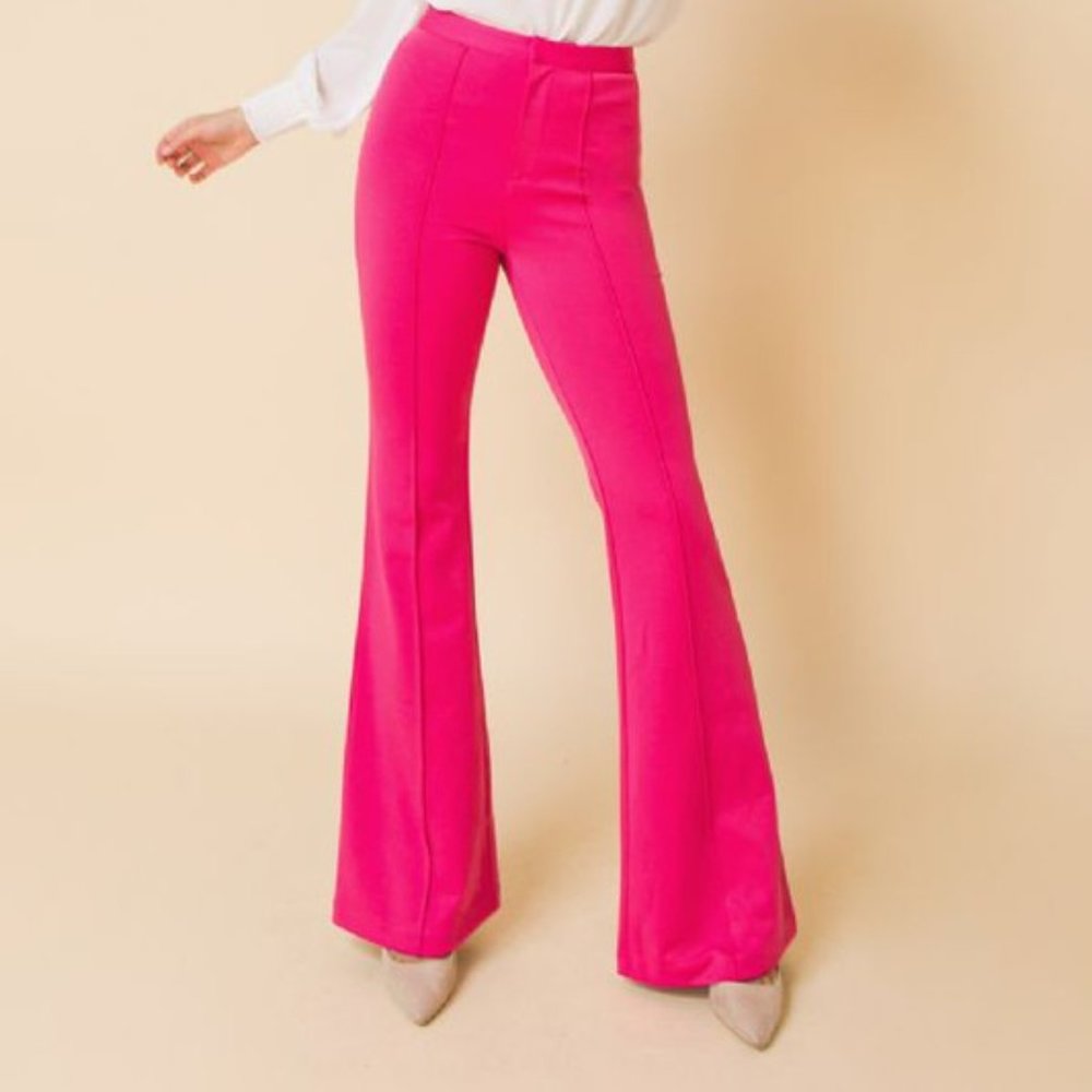 Hight-rise Pinch front Flare Pants
